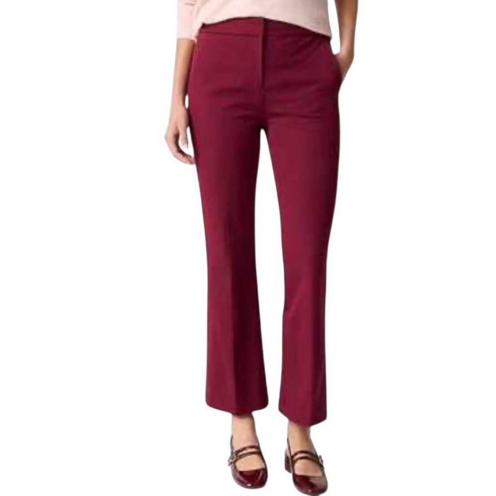 J. Crew Women’s Kelsey Kickout Crop Flare Pants NWT 8P Vintage Burgundy